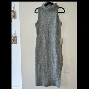 ASTR the Label Sleeveless Turtleneck Sweater Dress Grey